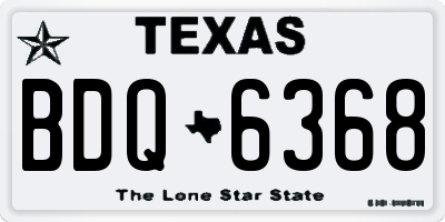 TX license plate BDQ6368