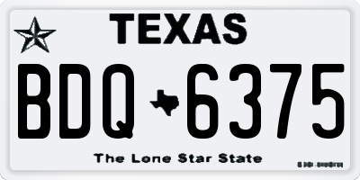 TX license plate BDQ6375