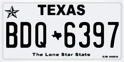 TX license plate BDQ6397