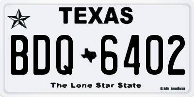 TX license plate BDQ6402