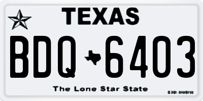 TX license plate BDQ6403