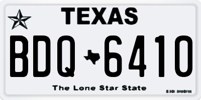 TX license plate BDQ6410
