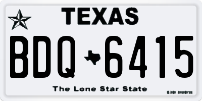 TX license plate BDQ6415