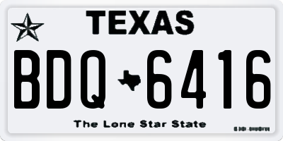 TX license plate BDQ6416