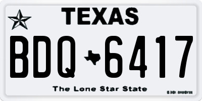 TX license plate BDQ6417