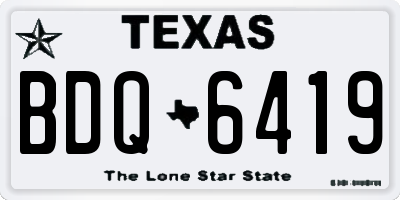 TX license plate BDQ6419