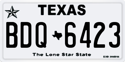 TX license plate BDQ6423