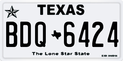 TX license plate BDQ6424