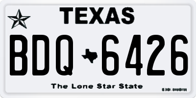 TX license plate BDQ6426