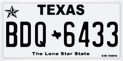 TX license plate BDQ6433