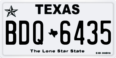 TX license plate BDQ6435