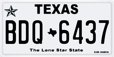 TX license plate BDQ6437