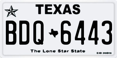TX license plate BDQ6443
