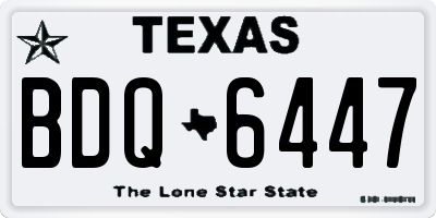 TX license plate BDQ6447