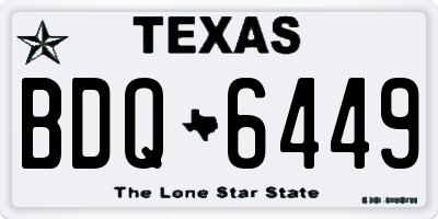 TX license plate BDQ6449