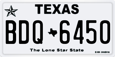 TX license plate BDQ6450