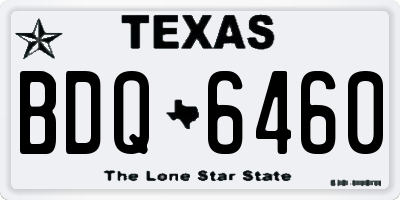 TX license plate BDQ6460