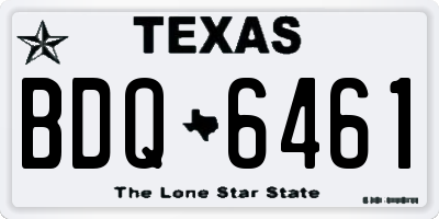 TX license plate BDQ6461
