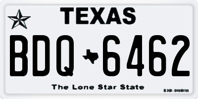 TX license plate BDQ6462