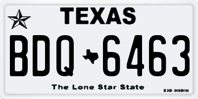 TX license plate BDQ6463