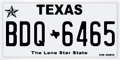 TX license plate BDQ6465