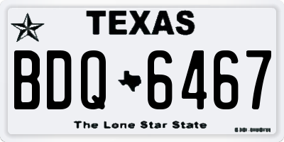 TX license plate BDQ6467