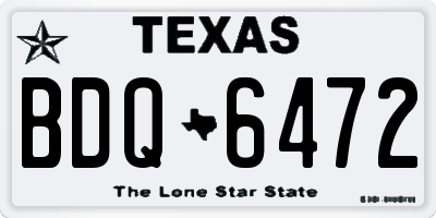 TX license plate BDQ6472