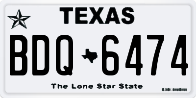 TX license plate BDQ6474