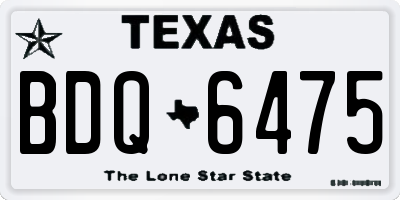 TX license plate BDQ6475