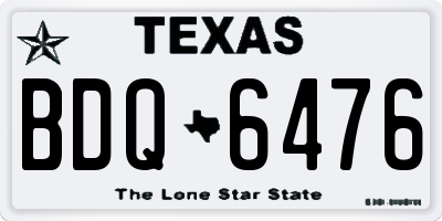 TX license plate BDQ6476