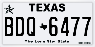TX license plate BDQ6477