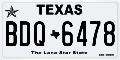 TX license plate BDQ6478