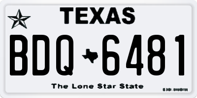 TX license plate BDQ6481