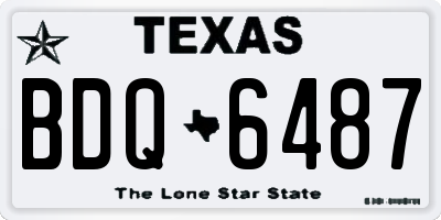 TX license plate BDQ6487
