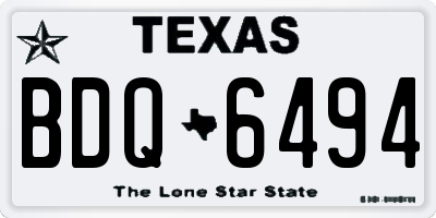 TX license plate BDQ6494
