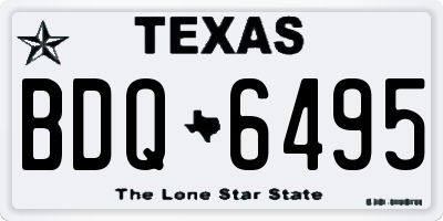 TX license plate BDQ6495