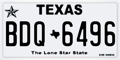 TX license plate BDQ6496