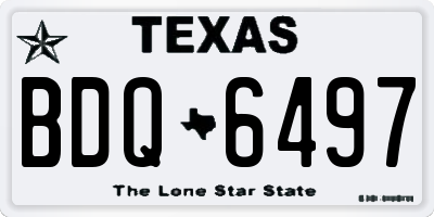 TX license plate BDQ6497
