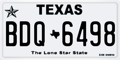 TX license plate BDQ6498