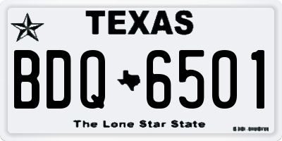 TX license plate BDQ6501