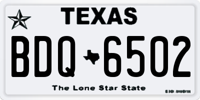 TX license plate BDQ6502