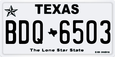 TX license plate BDQ6503