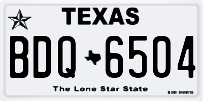 TX license plate BDQ6504