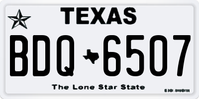 TX license plate BDQ6507