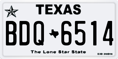 TX license plate BDQ6514
