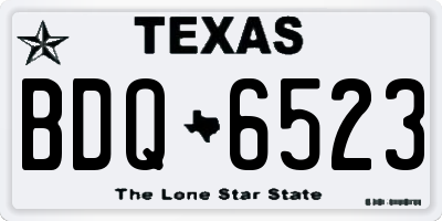 TX license plate BDQ6523