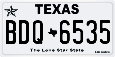 TX license plate BDQ6535