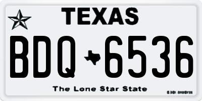 TX license plate BDQ6536