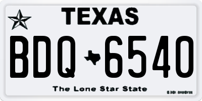 TX license plate BDQ6540