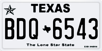 TX license plate BDQ6543